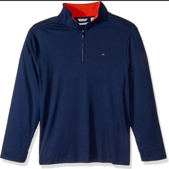 Calvin Klein Blue and Red Zip Up Sweater - Picture 1 of 10